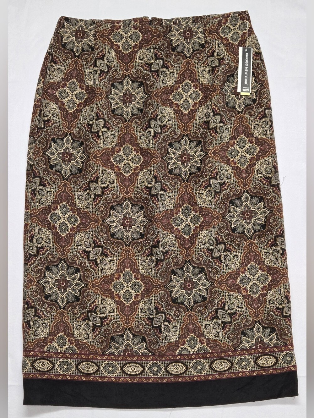 Briggs 18W Long Skirt Geometric Paisley Floral Earth Tones Bold New